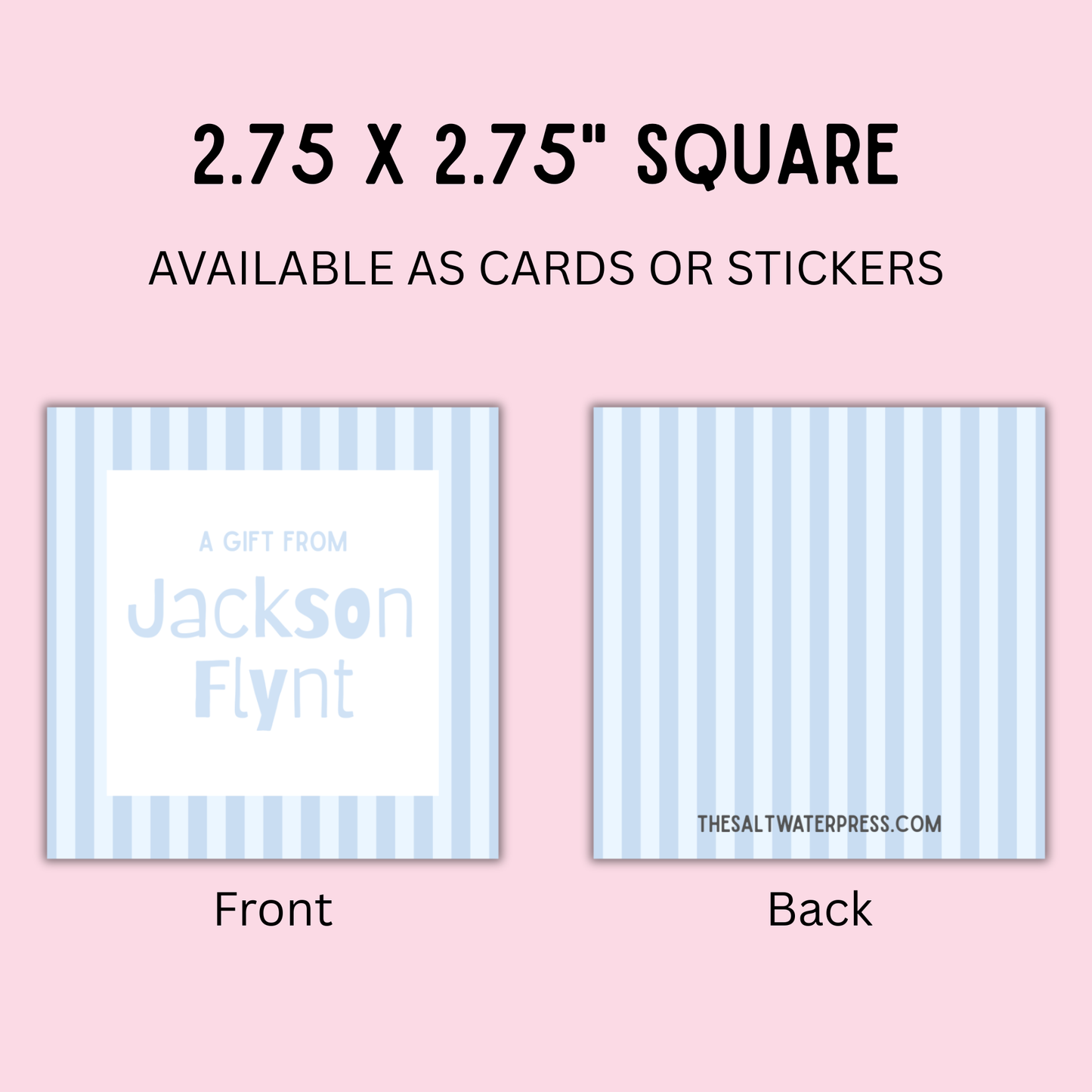 Light Blue Striped Gift Tags by The Saltwater Press