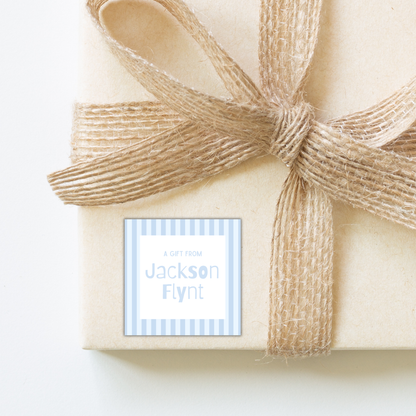 Light Blue Striped Gift Tags by The Saltwater Press