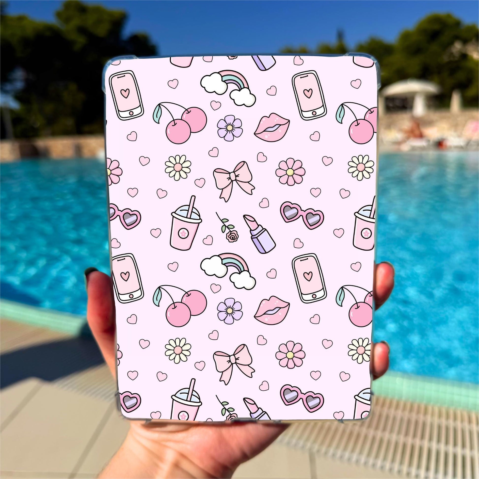 Kindle Clear Case Inserts | Pink Girl Summer by The Saltwater Press
