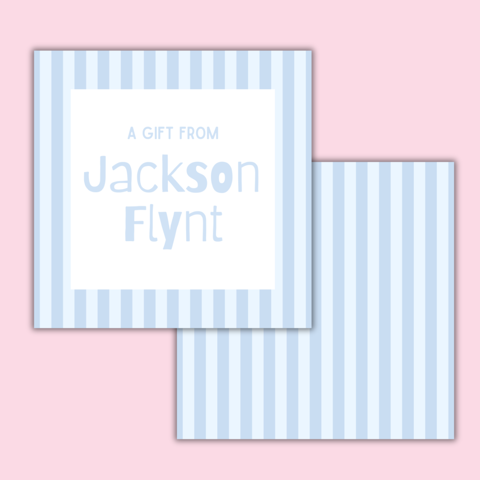 Light Blue Striped Gift Tags by The Saltwater Press