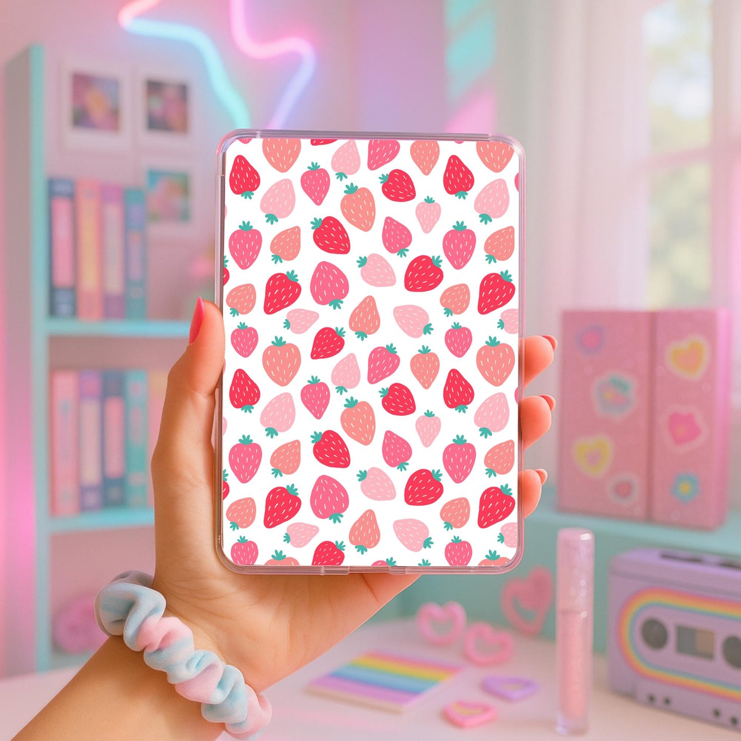 Kindle Paperwhite Insert – Strawberry Pattern Laminated Case Art by The Saltwater Press