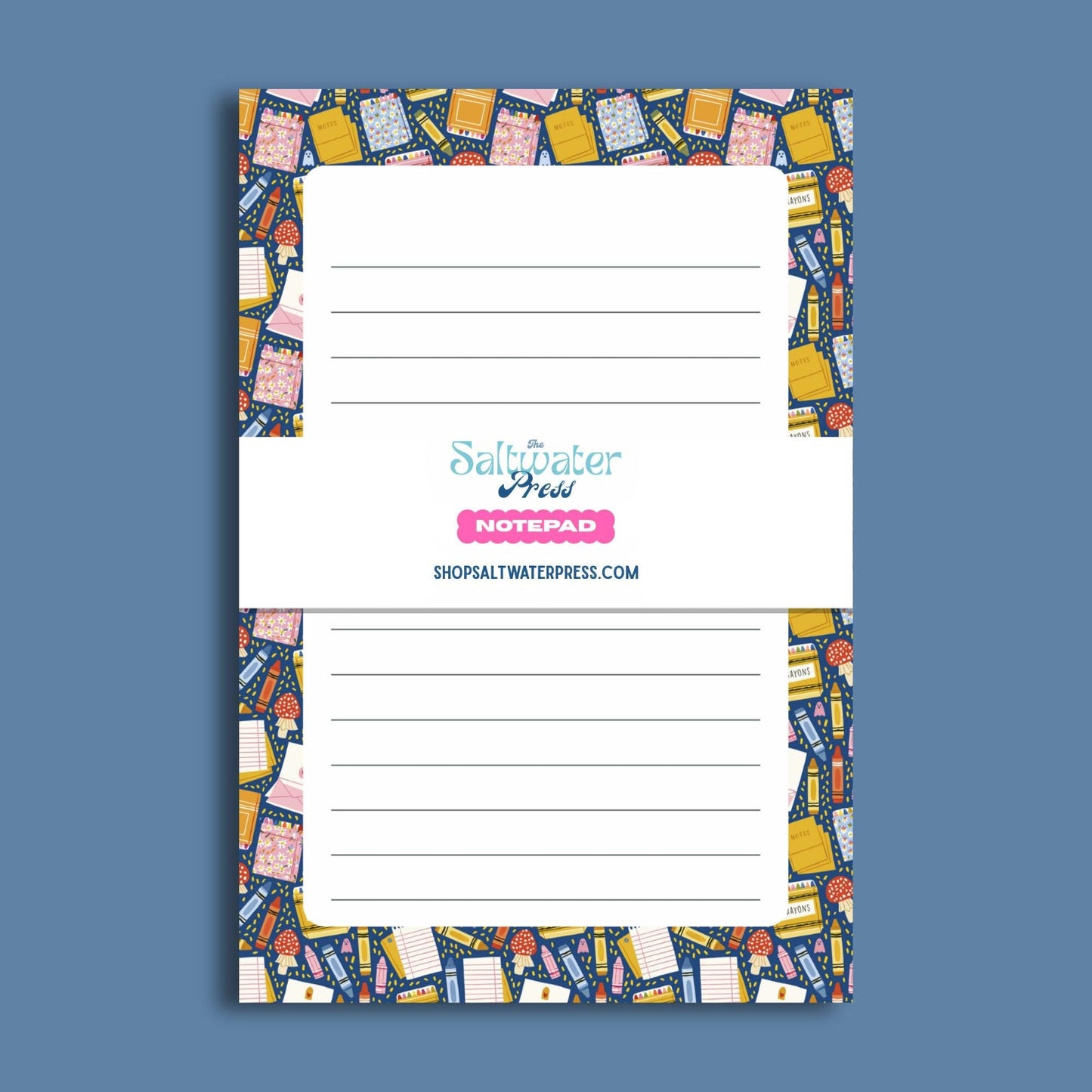 Lined Notepad 5x7 – Tear Away Pad with 50 Sheets for Memos by The Saltwater Press