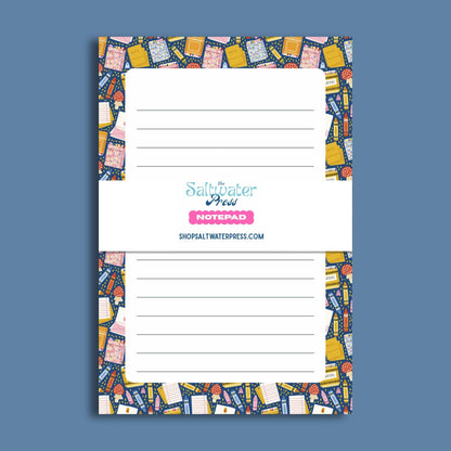 Lined Notepad 5x7 – Tear Away Pad with 50 Sheets for Memos by The Saltwater Press